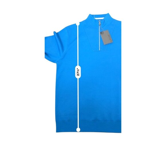 G/Fore Mens Surf Blue 1/4 Zip Wool Sweater Size L NWT $255 - Picture 4 of 7